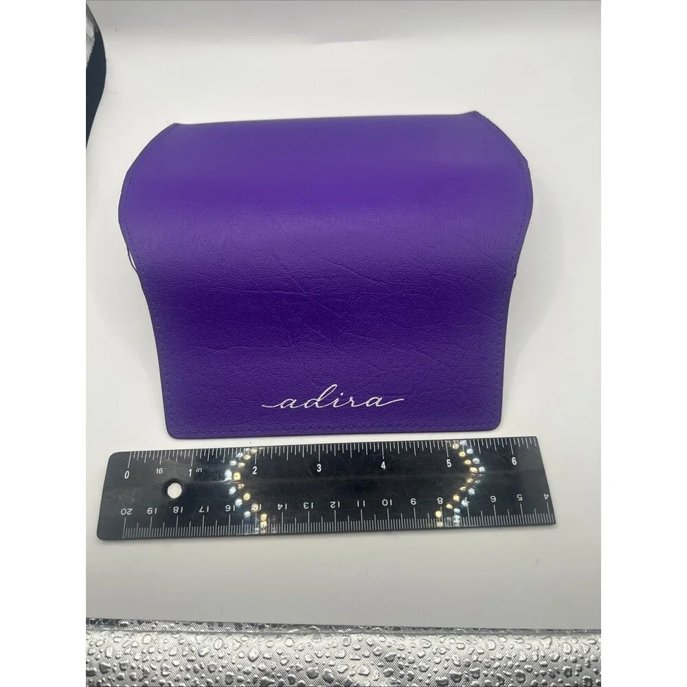 Adira Purple Hard Case for Glasses Faux Leather Flip Top Felt Lined Unisex
